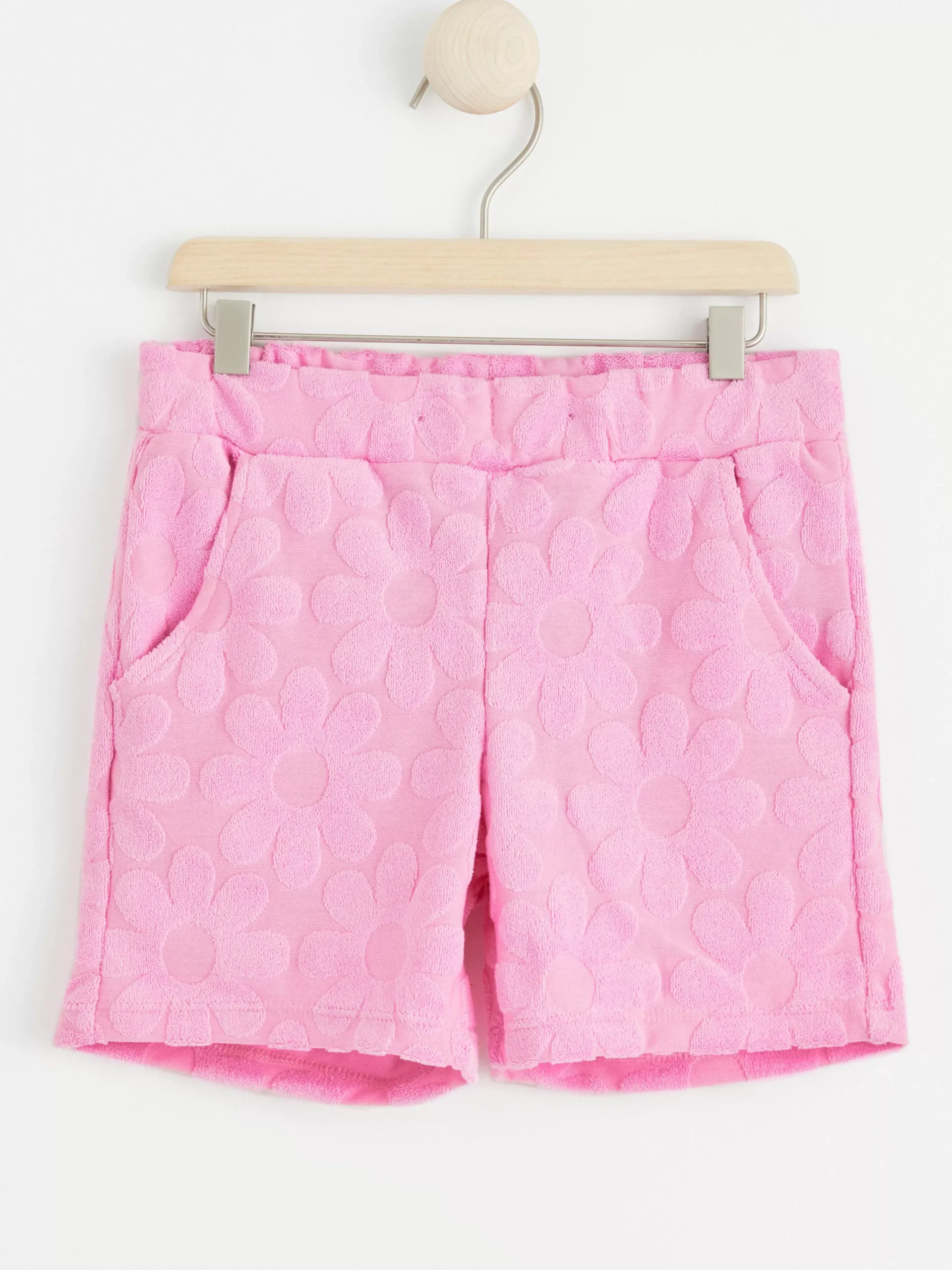 Byxor & Leggings>Lindex Blommiga Shorts I Frotte Light Pink