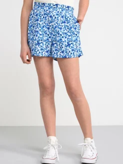 Byxor & Leggings>Lindex Blommiga Trikashorts Off White