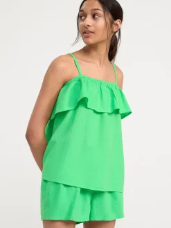 Toppar & T-Shirts>Lindex Blus I Linneblandning Green