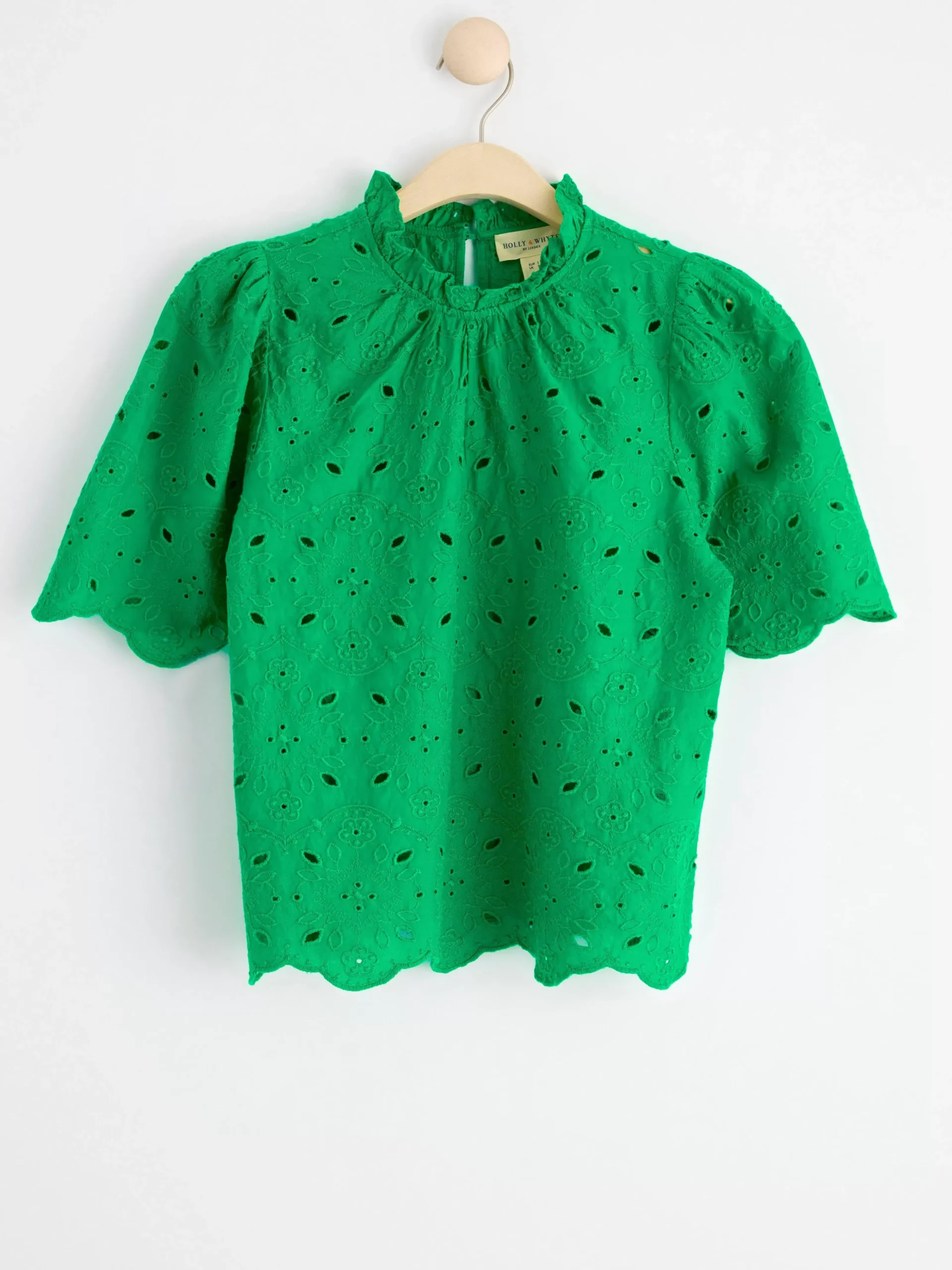 Blusar & Skjortor>Lindex Blus Med Broderie Anglaise Green