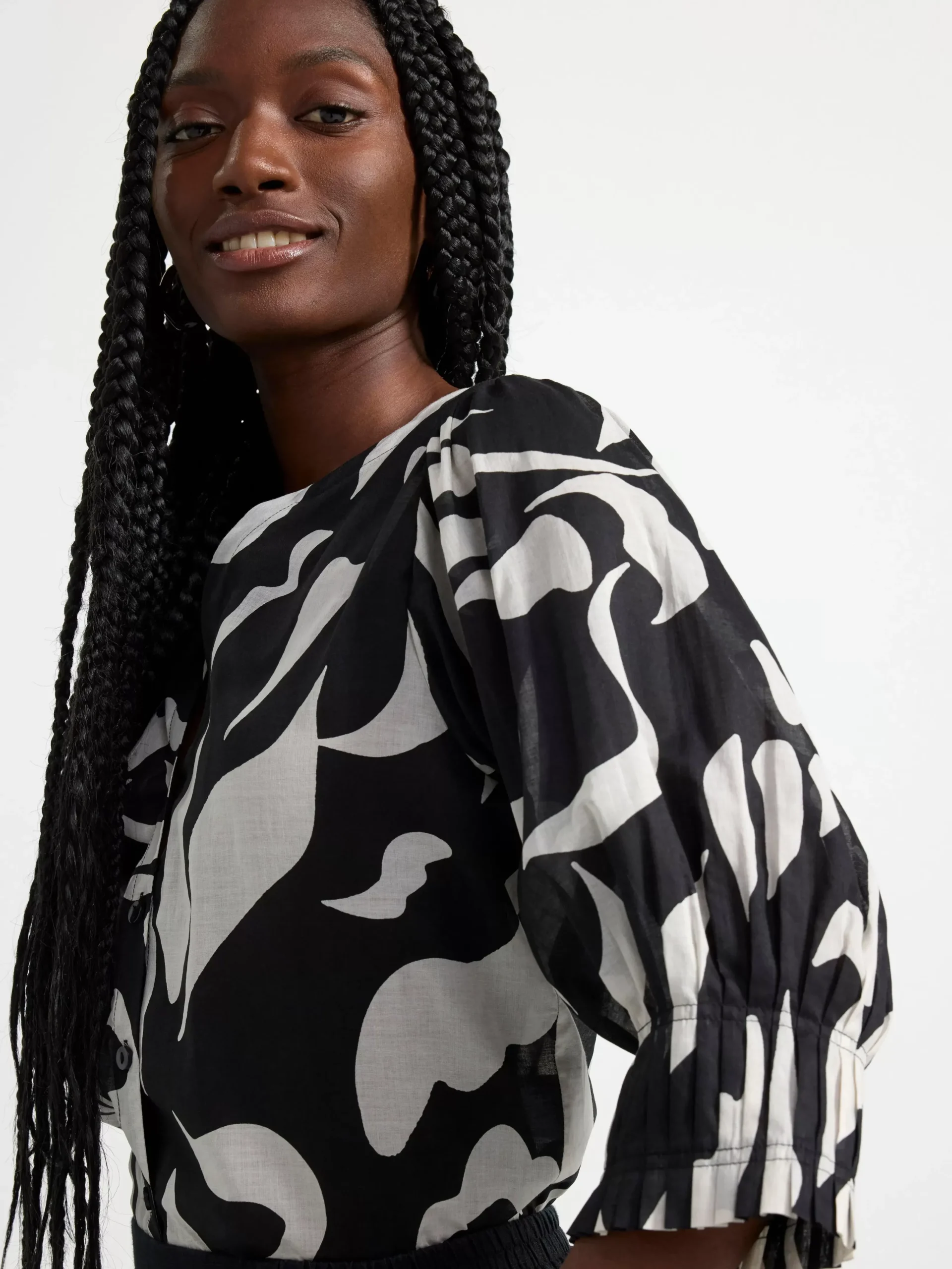 Blusar & Skjortor>Lindex Blus Med Puffarm Black