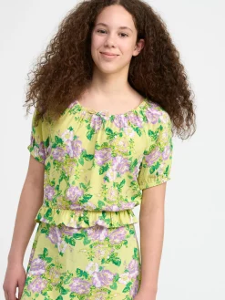 Toppar & T-Shirts>Lindex Blus Med Puffarm Light Lime