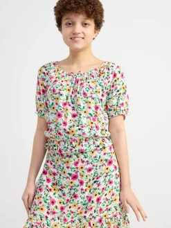 Toppar & T-Shirts>Lindex Blus Med Puffarm Light Dusty White