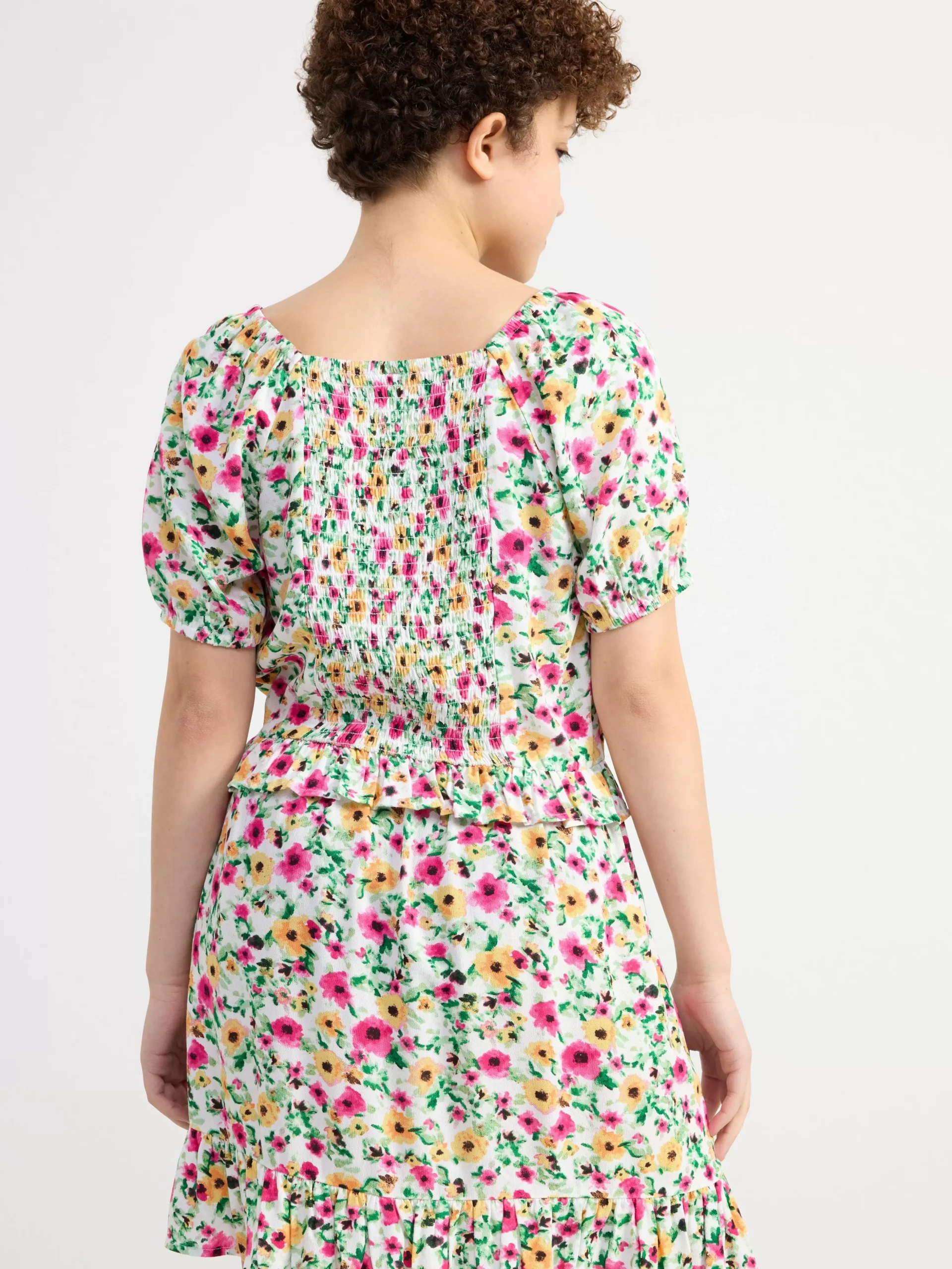 Toppar & T-Shirts>Lindex Blus Med Puffarm Light Dusty White