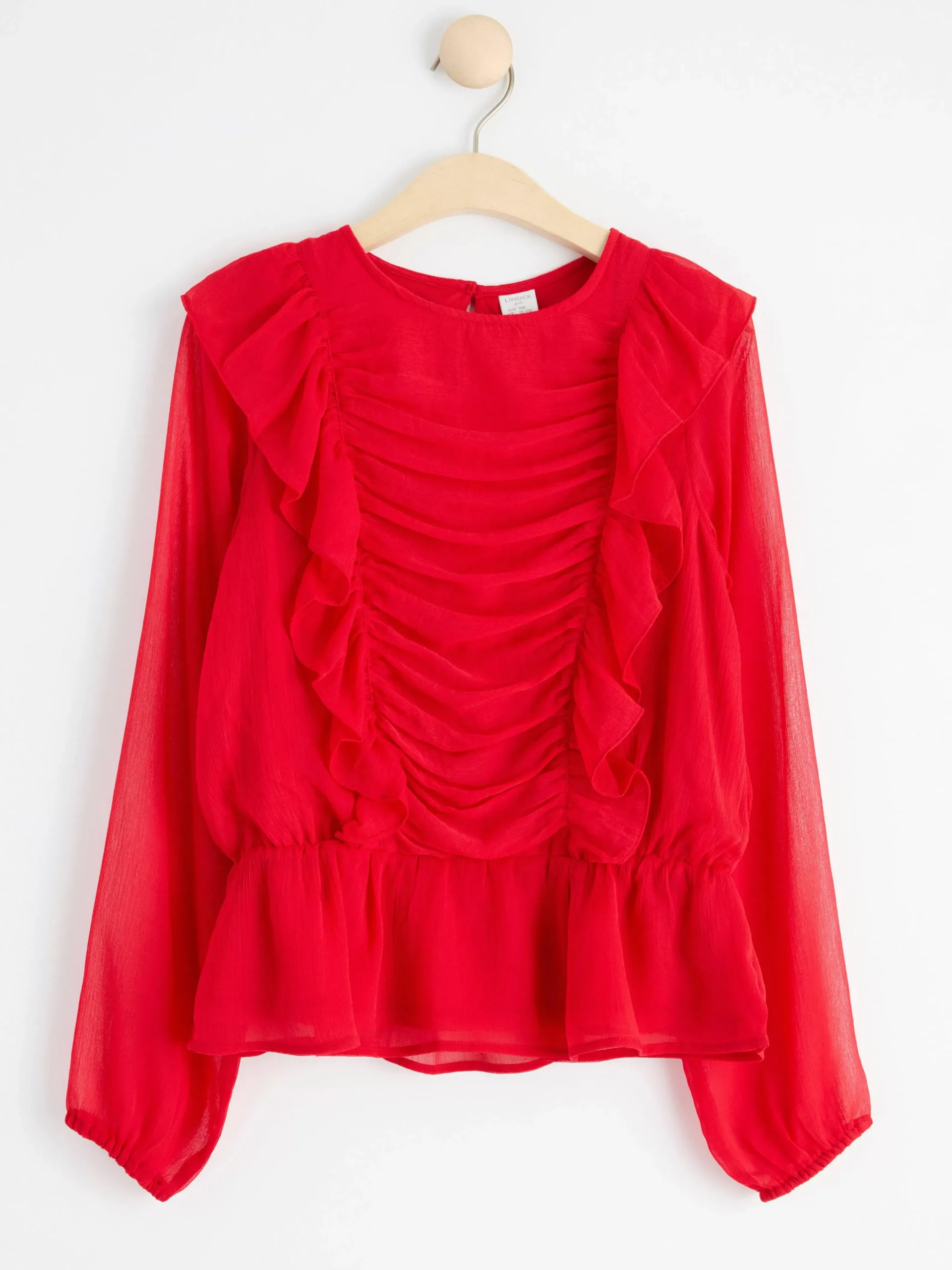 Toppar & T-Shirts>Lindex Blus Med Volanger Red