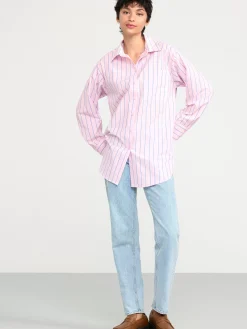 Blusar & Skjortor>Lindex Bomullsskjorta I Oversize-Modell Pink