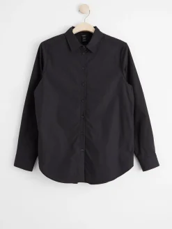 Blusar & Skjortor>Lindex Bomullsskjorta Med Lang Arm Black