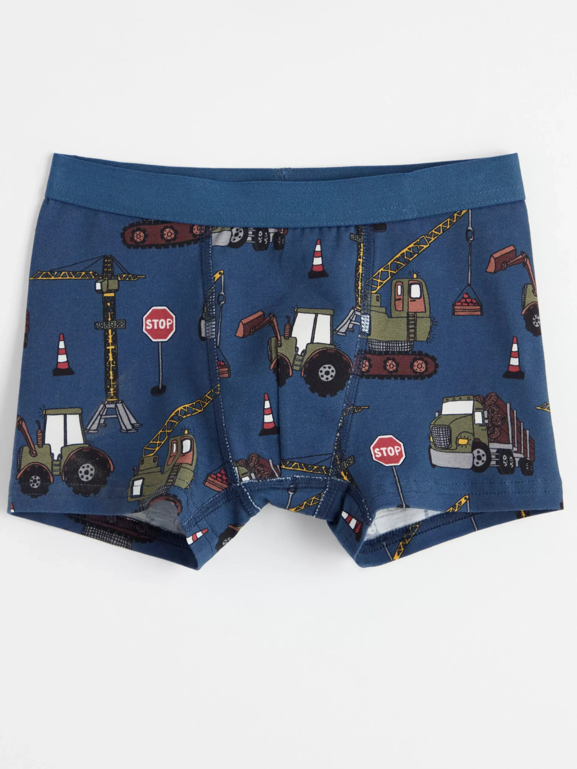 Underkläder>Lindex Boxershorts Med Arbetsfordon Dk Dusty Blue