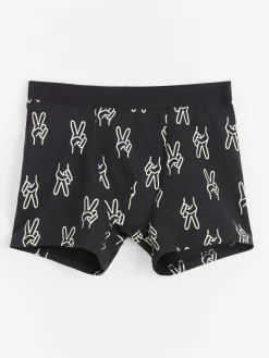 Underkläder>Lindex Boxershorts Med Fredssymboler Black