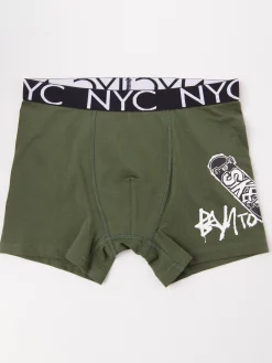 Underkläder>Lindex Boxershorts Med Skateboardtryck Dark Khaki Green