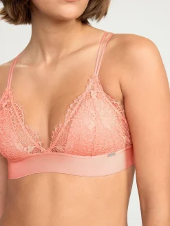 Bh>Lindex Bralette I Spets Light Dusty Coral
