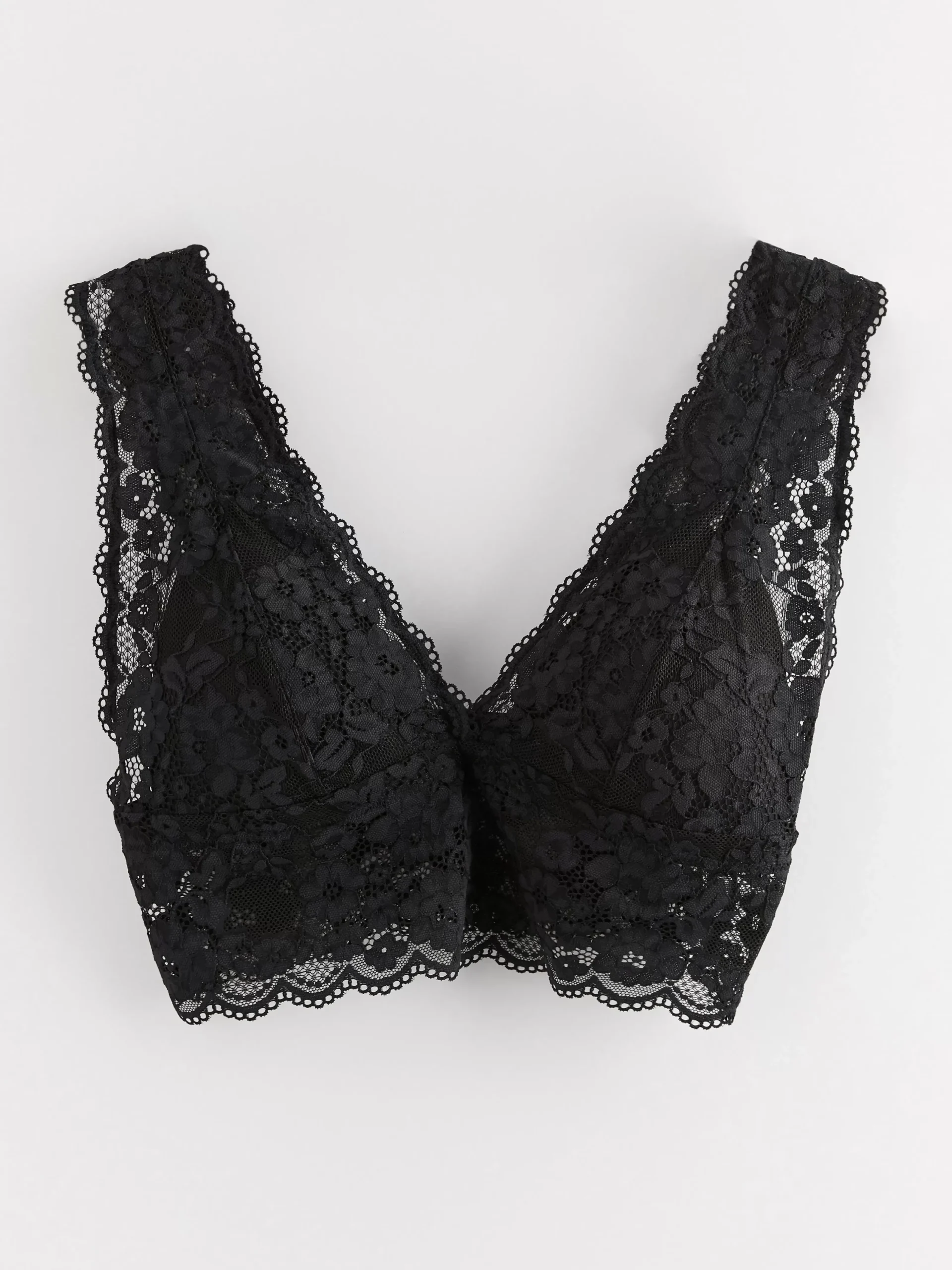 Bh>Lindex Bralette Med Spets Black