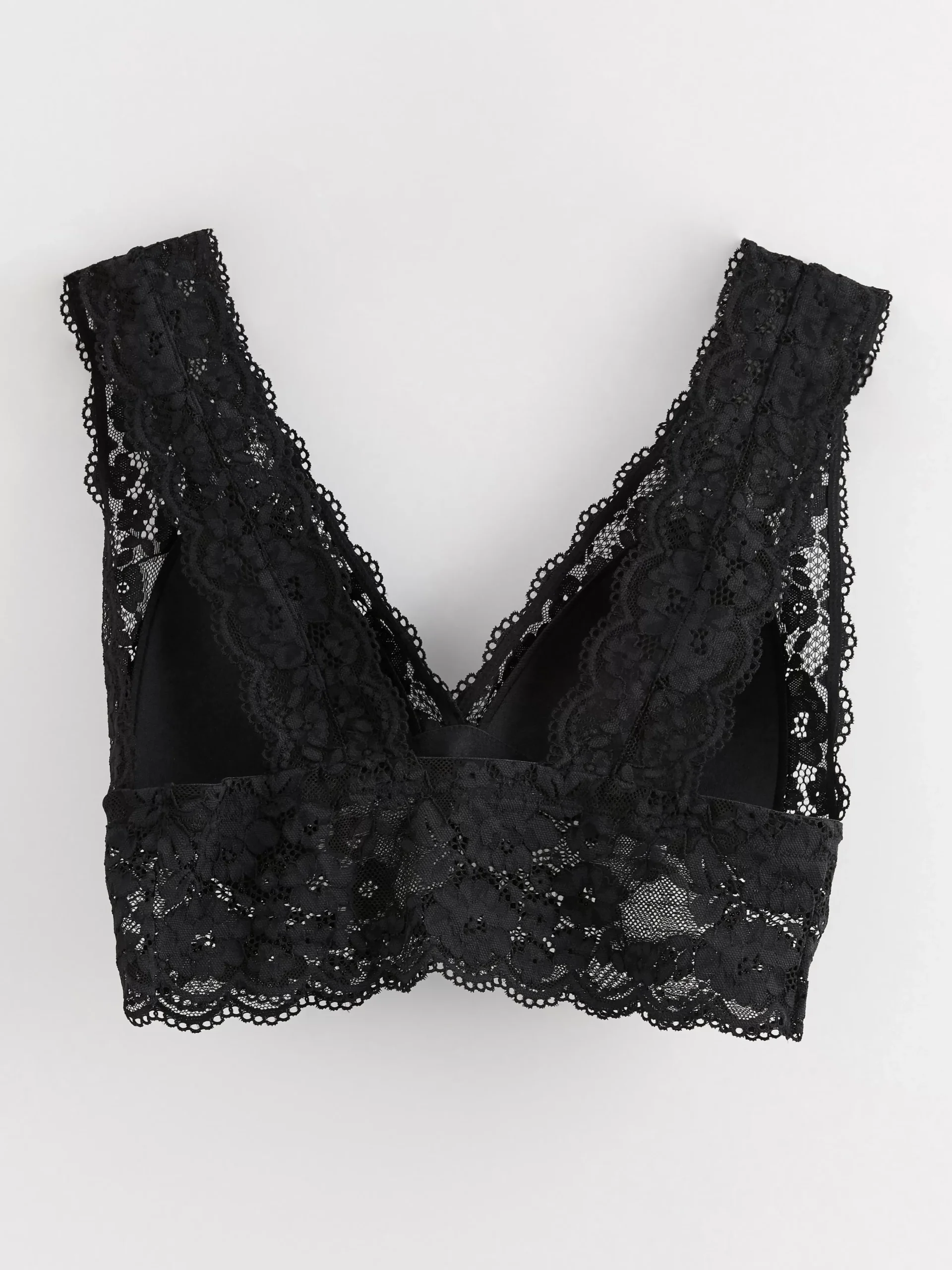Bh>Lindex Bralette Med Spets Black