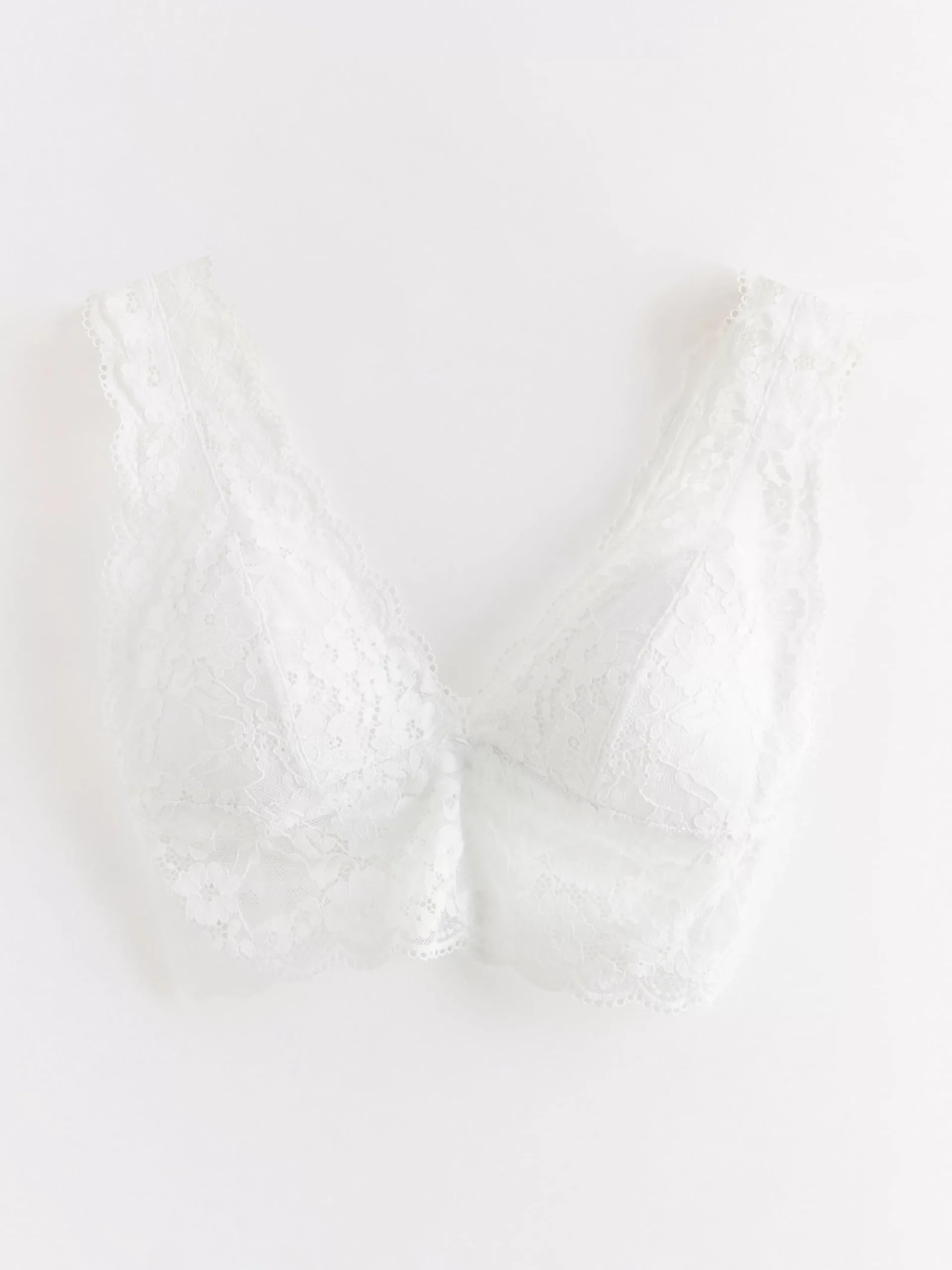 Bh>Lindex Bralette Med Spets White