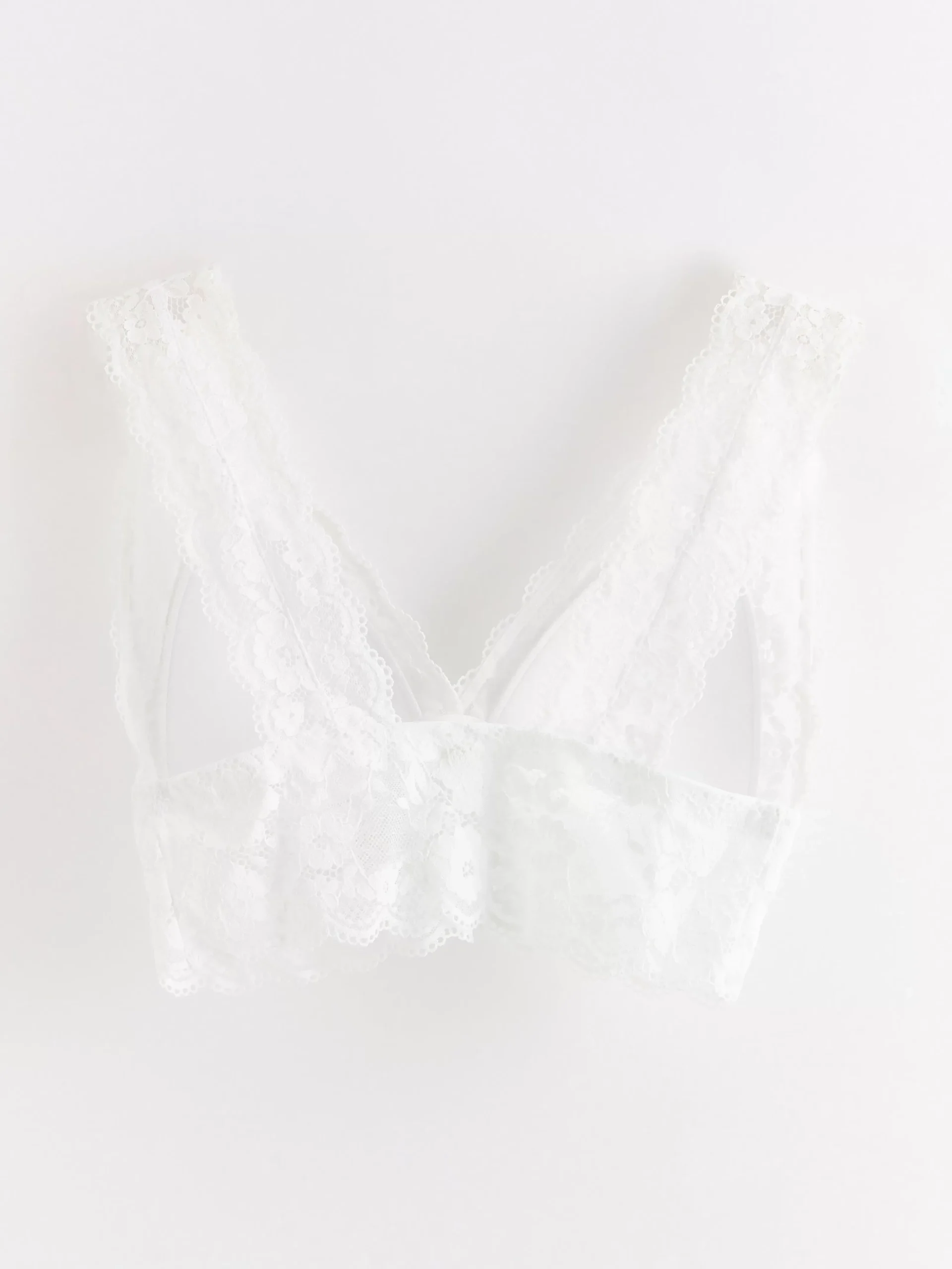 Bh>Lindex Bralette Med Spets White