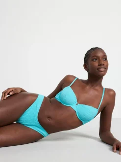 Badkläder>Lindex Brazilian Bikinitrosa Med Krinklad Struktur Turquoise