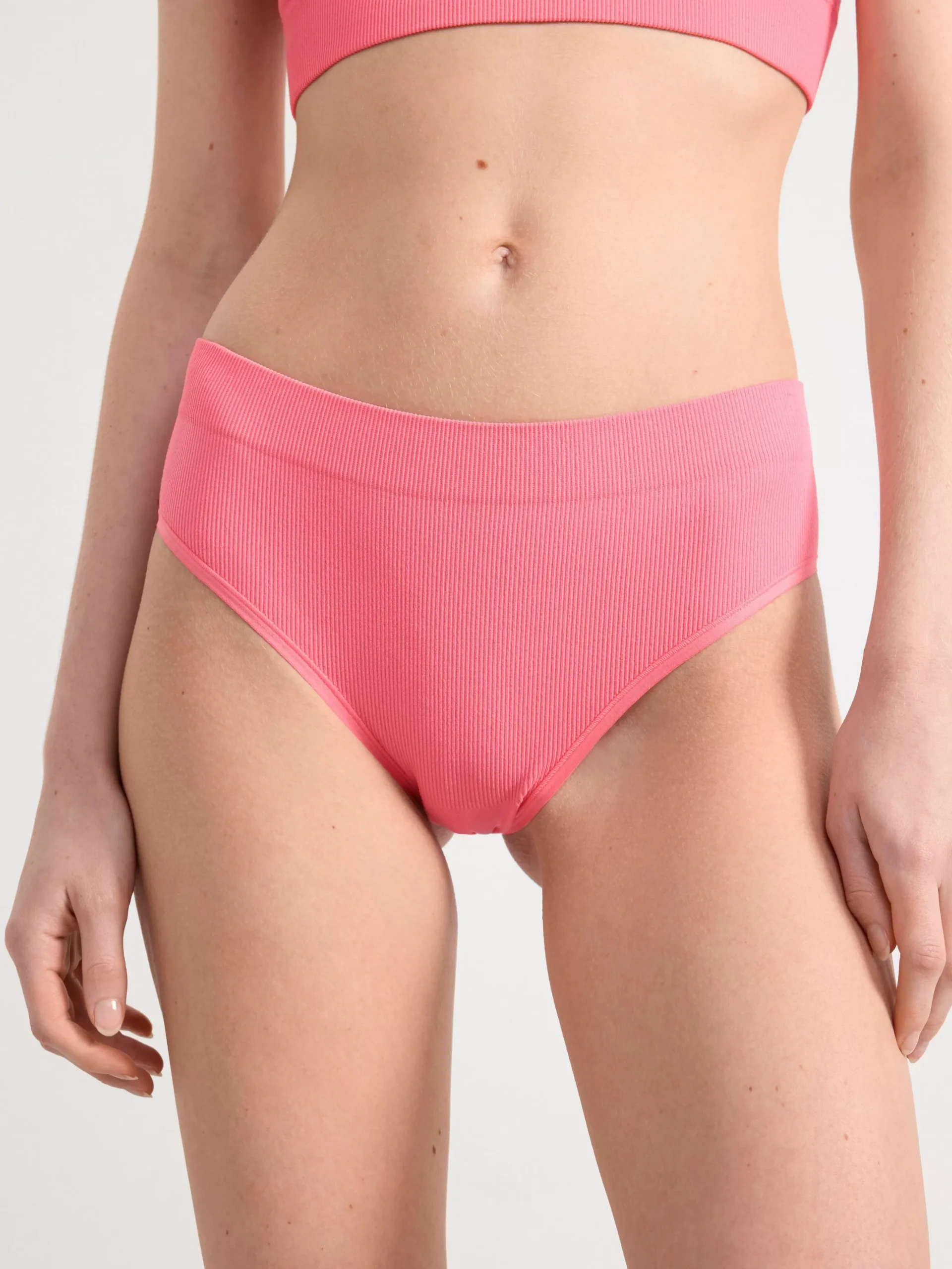 Trosor>Lindex Brazilian High Waist Seamless Trosa Pink