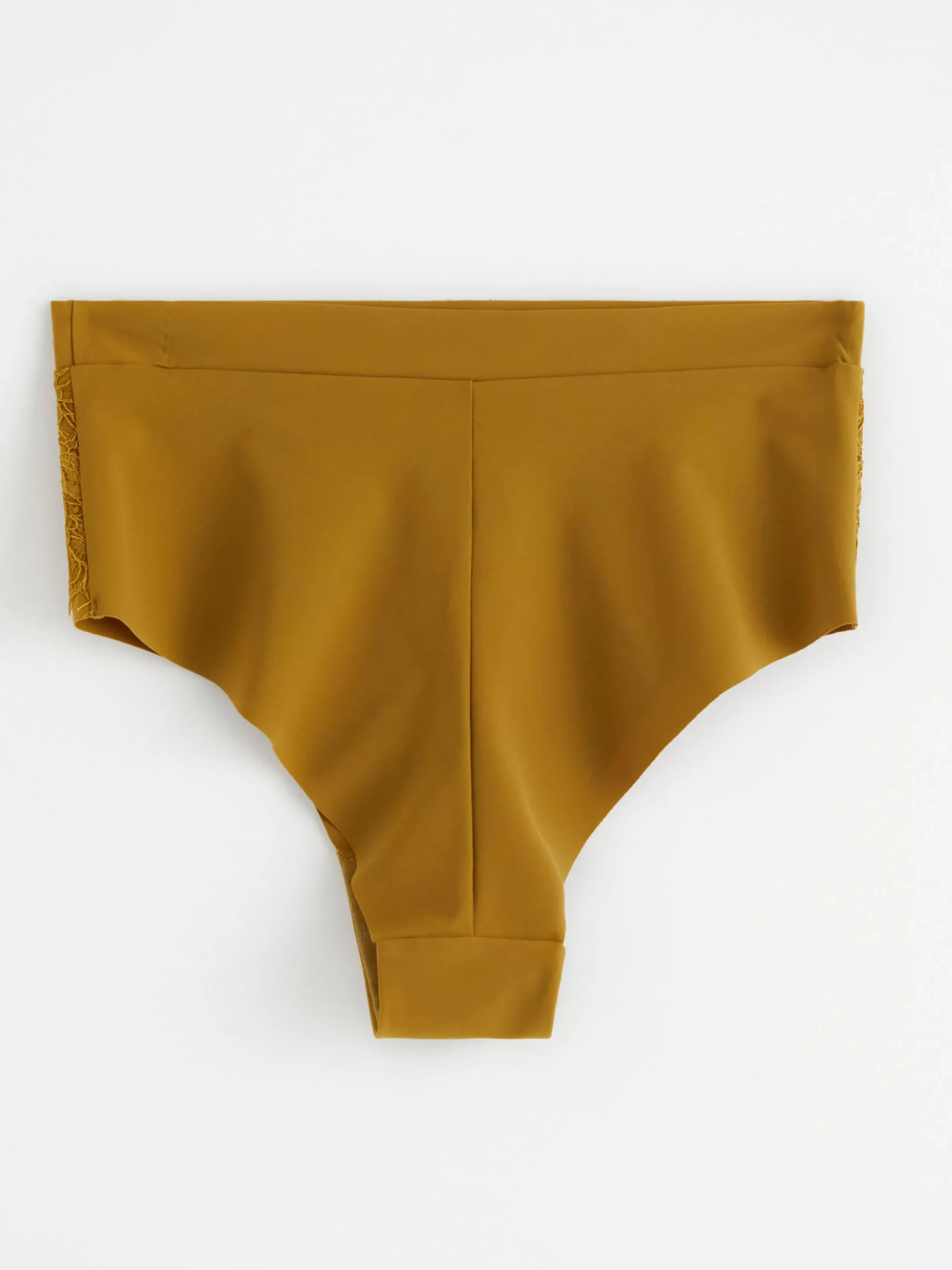 Trosor>Lindex Brazilian Trosa Med Hog Midja Och Spets Dark Dusty Yellow