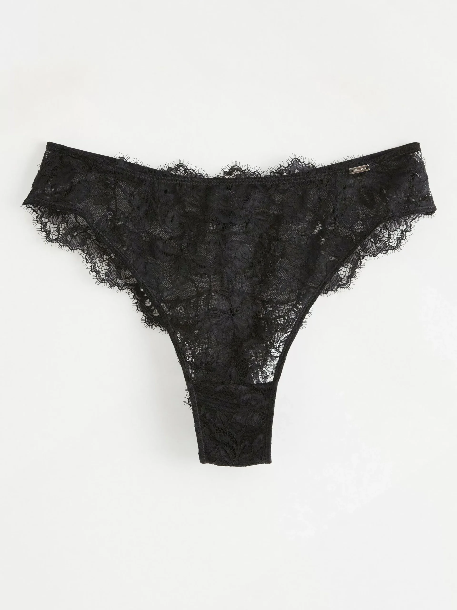 Trosor>Lindex Brazilian Trosa Midi Waist Med Spets Black
