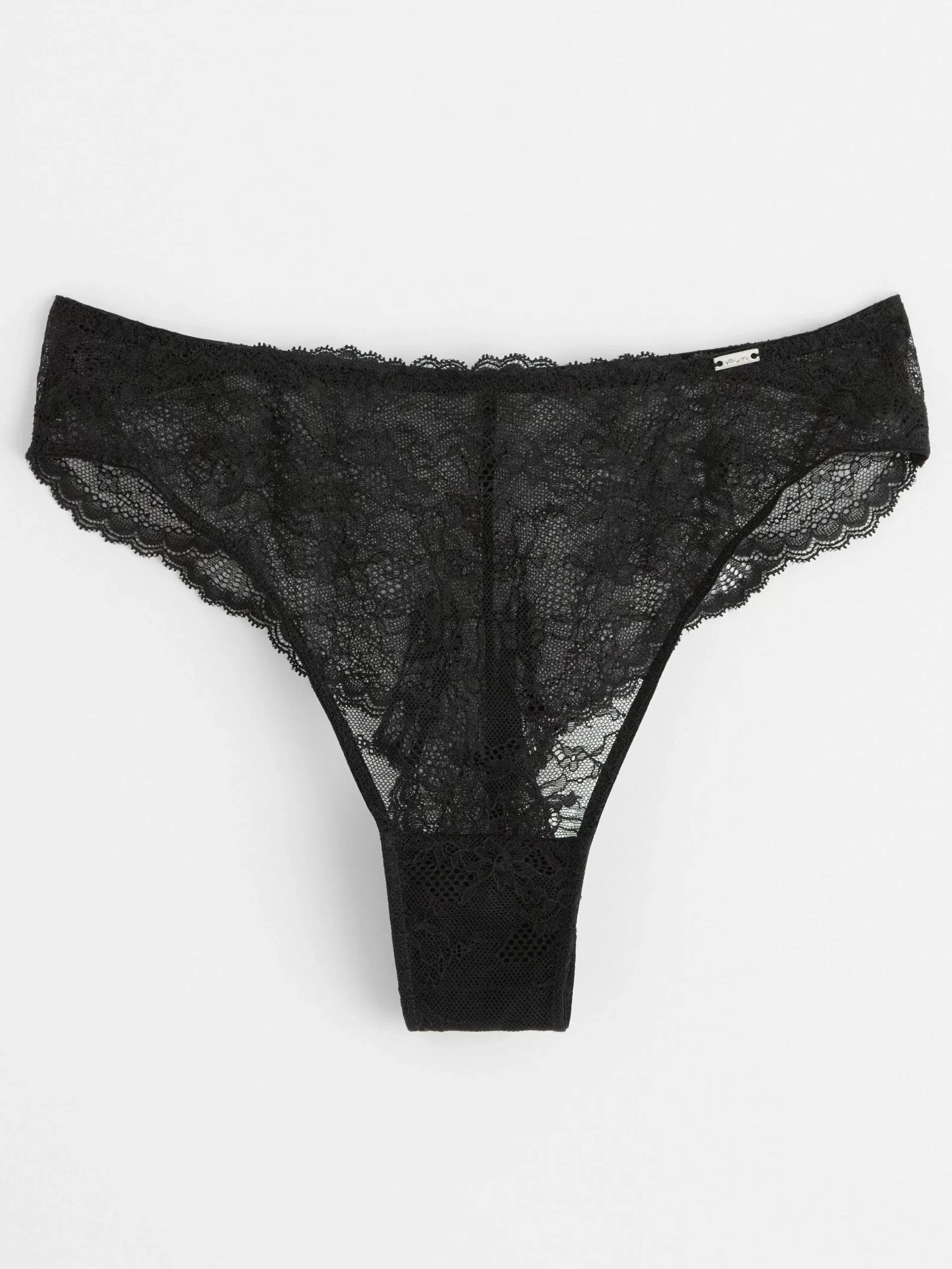 Trosor>Lindex Brazilian Trosa Midi Waist Med Spets Black