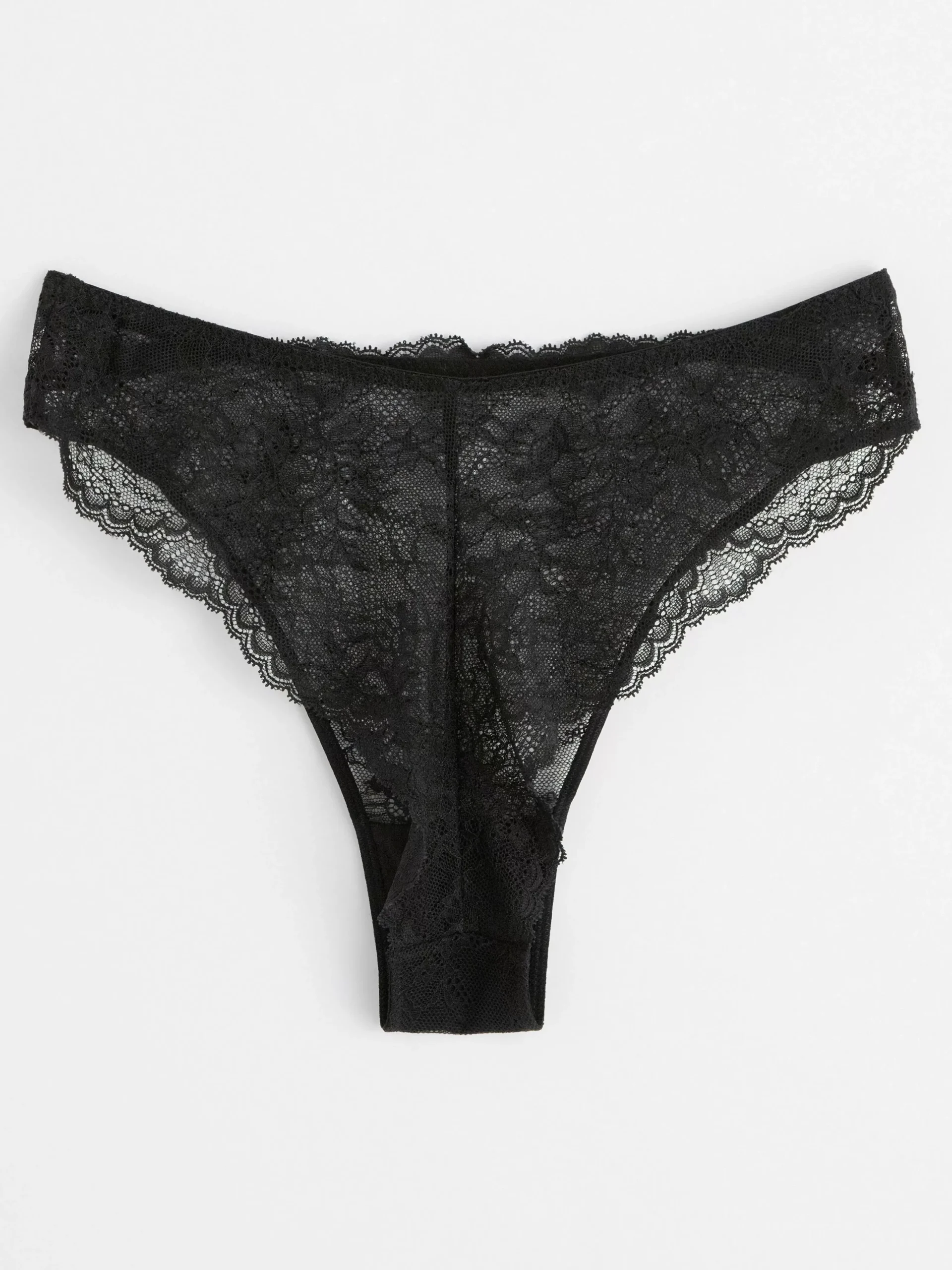 Trosor>Lindex Brazilian Trosa Midi Waist Med Spets Black