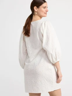 Blusar & Skjortor>Lindex Broderad Tunika Med Puffarm Light White
