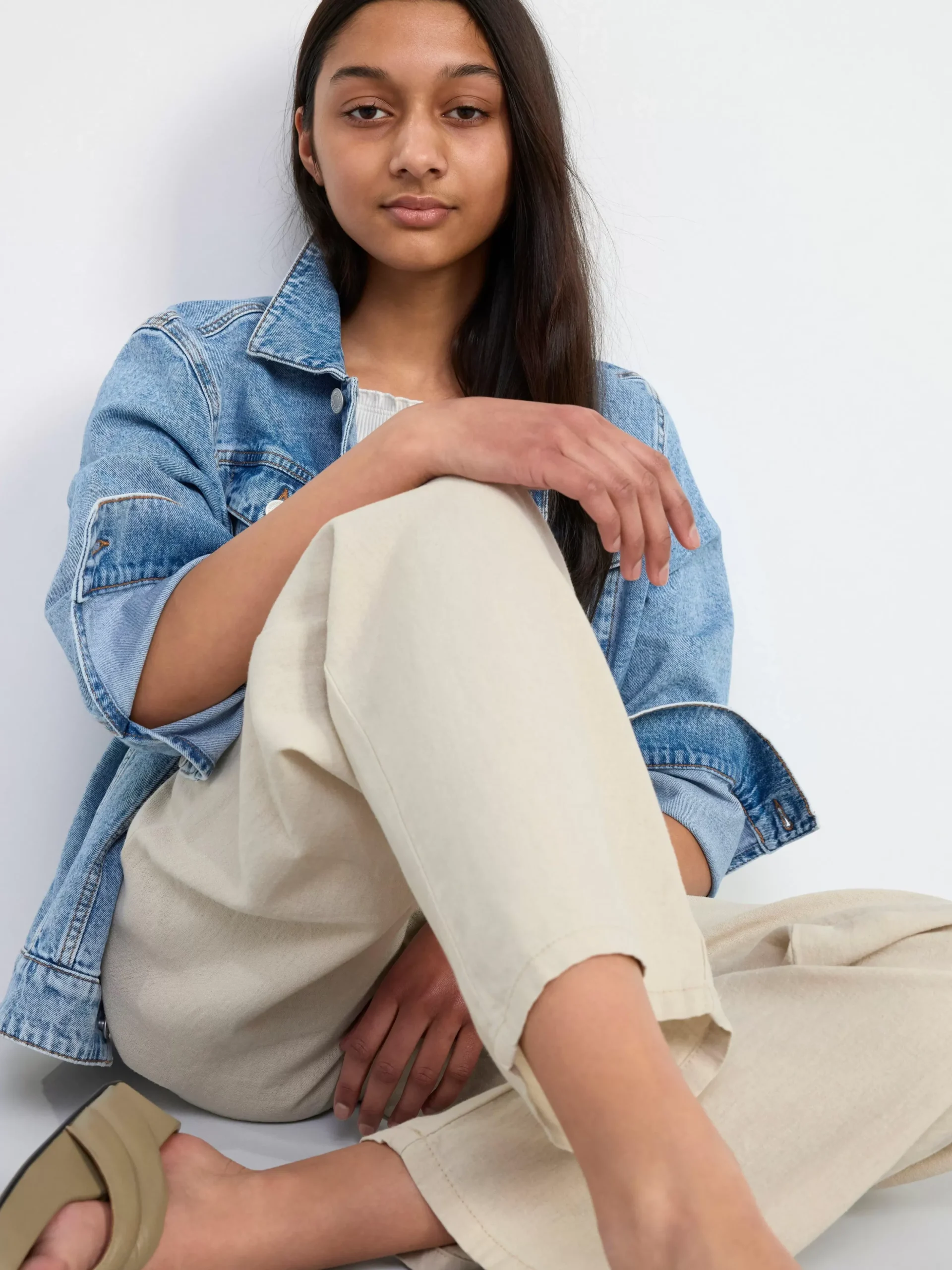 Byxor & Leggings>Lindex Byxa I Linneblandning Light Beige