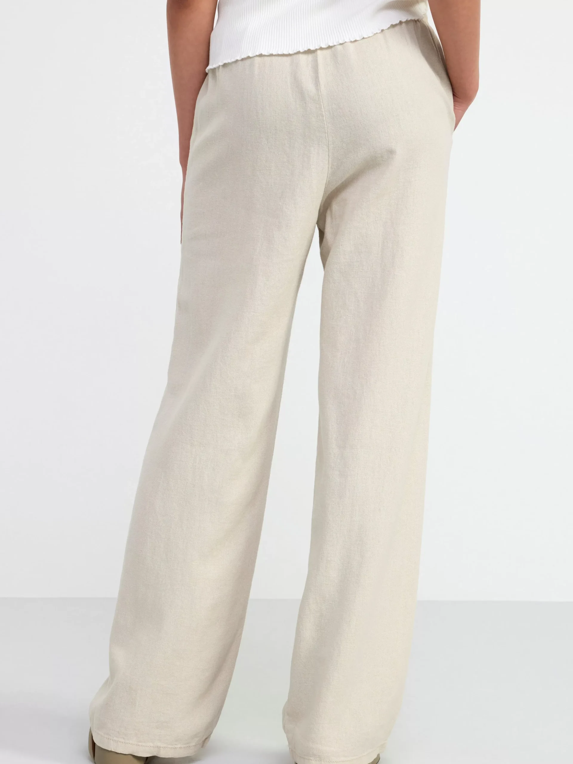 Byxor & Leggings>Lindex Byxa I Linneblandning Light Beige
