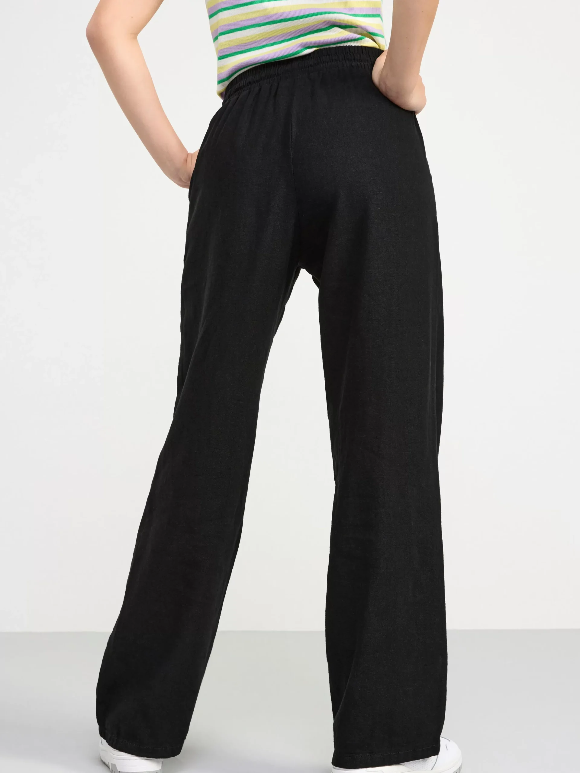 Byxor & Leggings>Lindex Byxa I Linneblandning Black