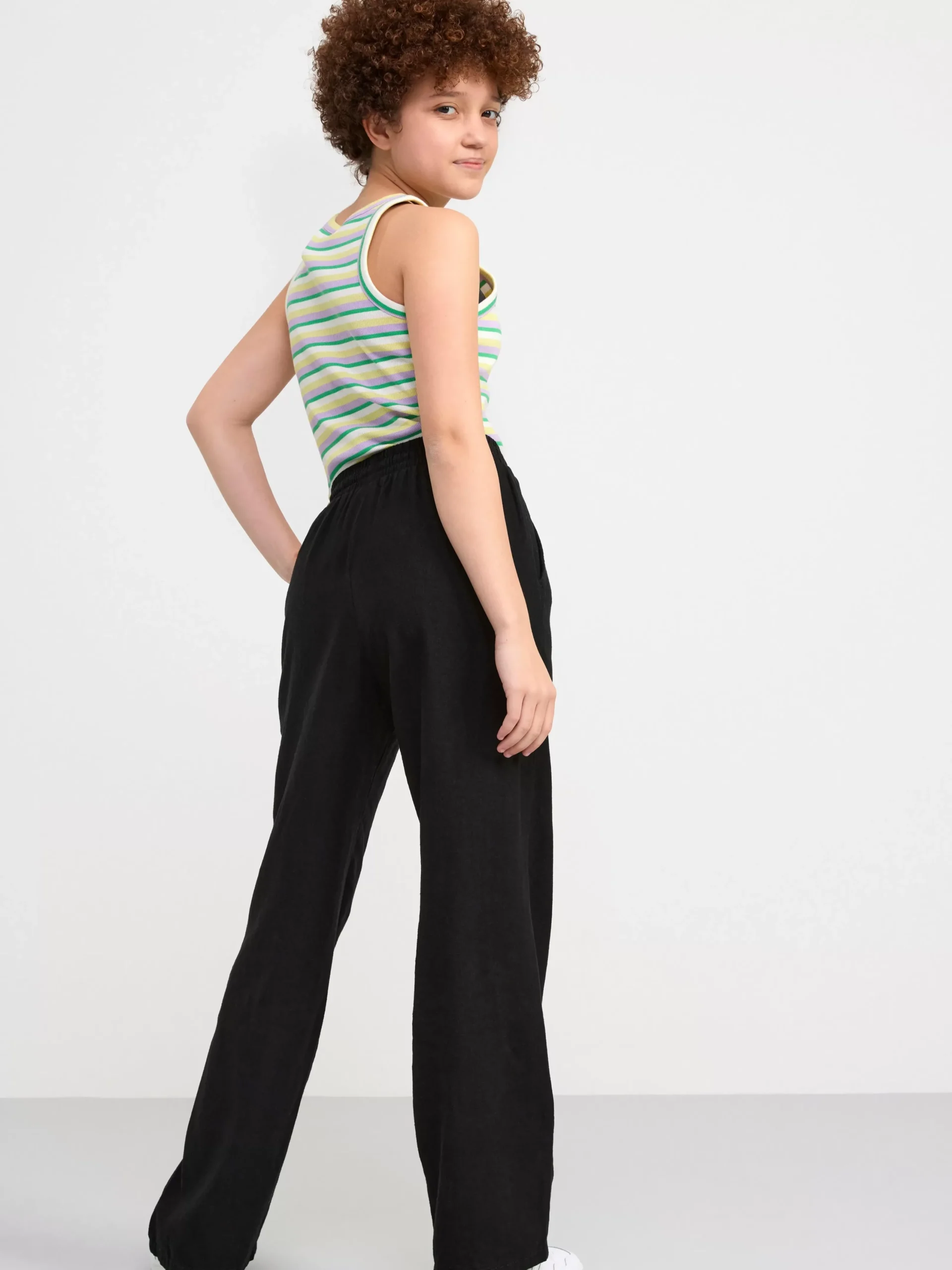 Byxor & Leggings>Lindex Byxa I Linneblandning Black