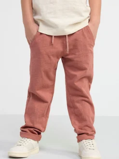 Byxor & Leggings>Lindex Byxa I Slubtrika Dark Dusty Pink