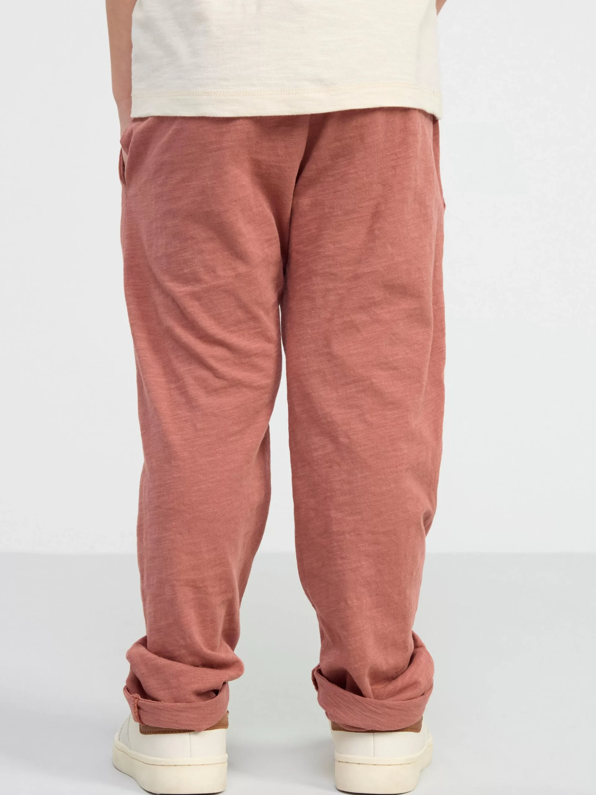 Byxor & Leggings>Lindex Byxa I Slubtrika Dark Dusty Pink