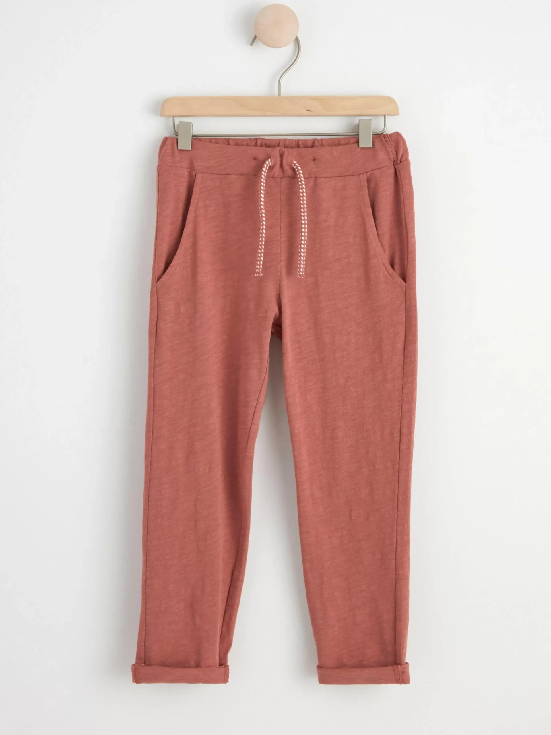 Byxor & Leggings>Lindex Byxa I Slubtrika Dark Dusty Pink