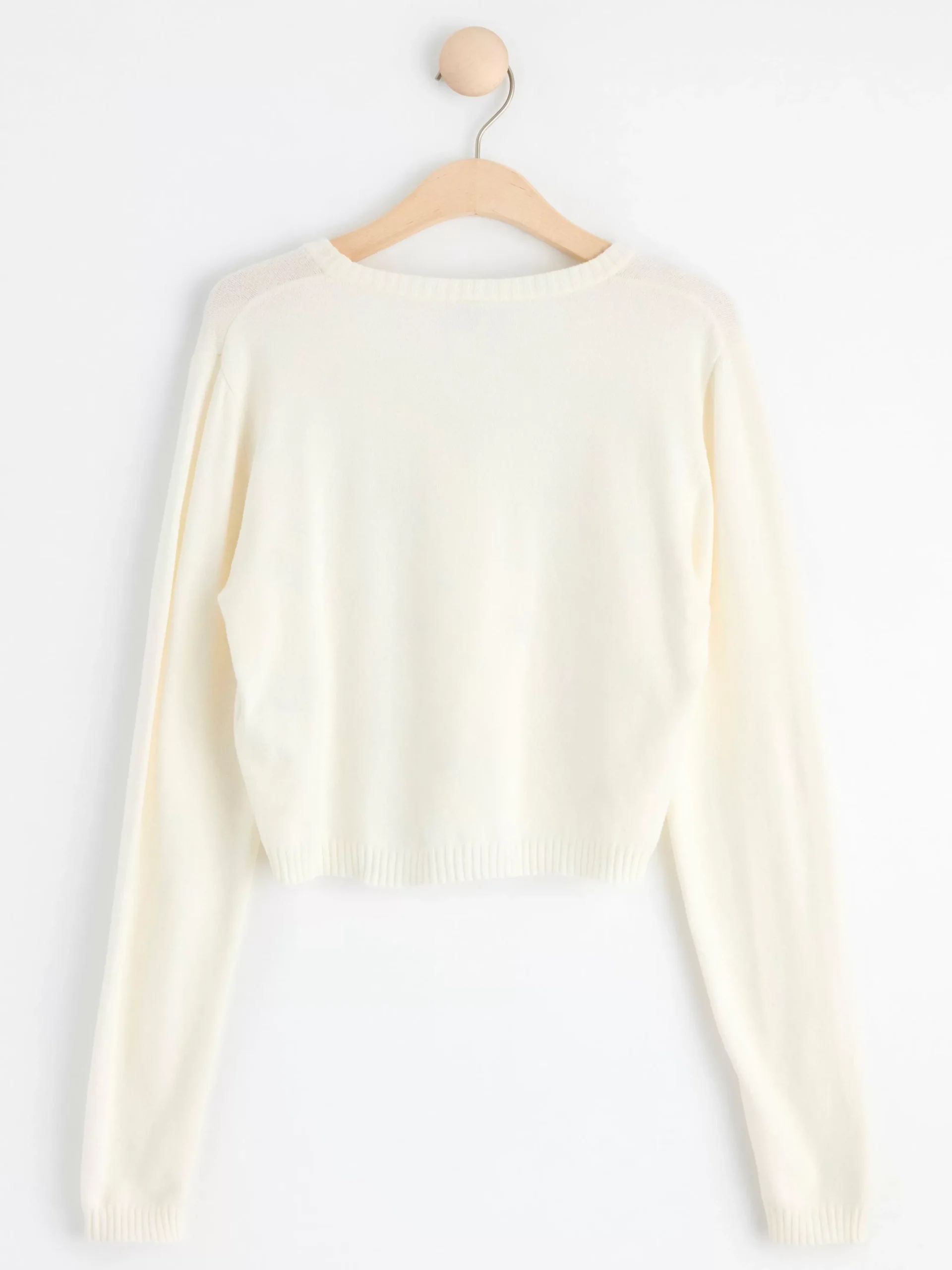 Tröjor & Cardigans>Lindex Cardigan Med Broderade Blommor Off White