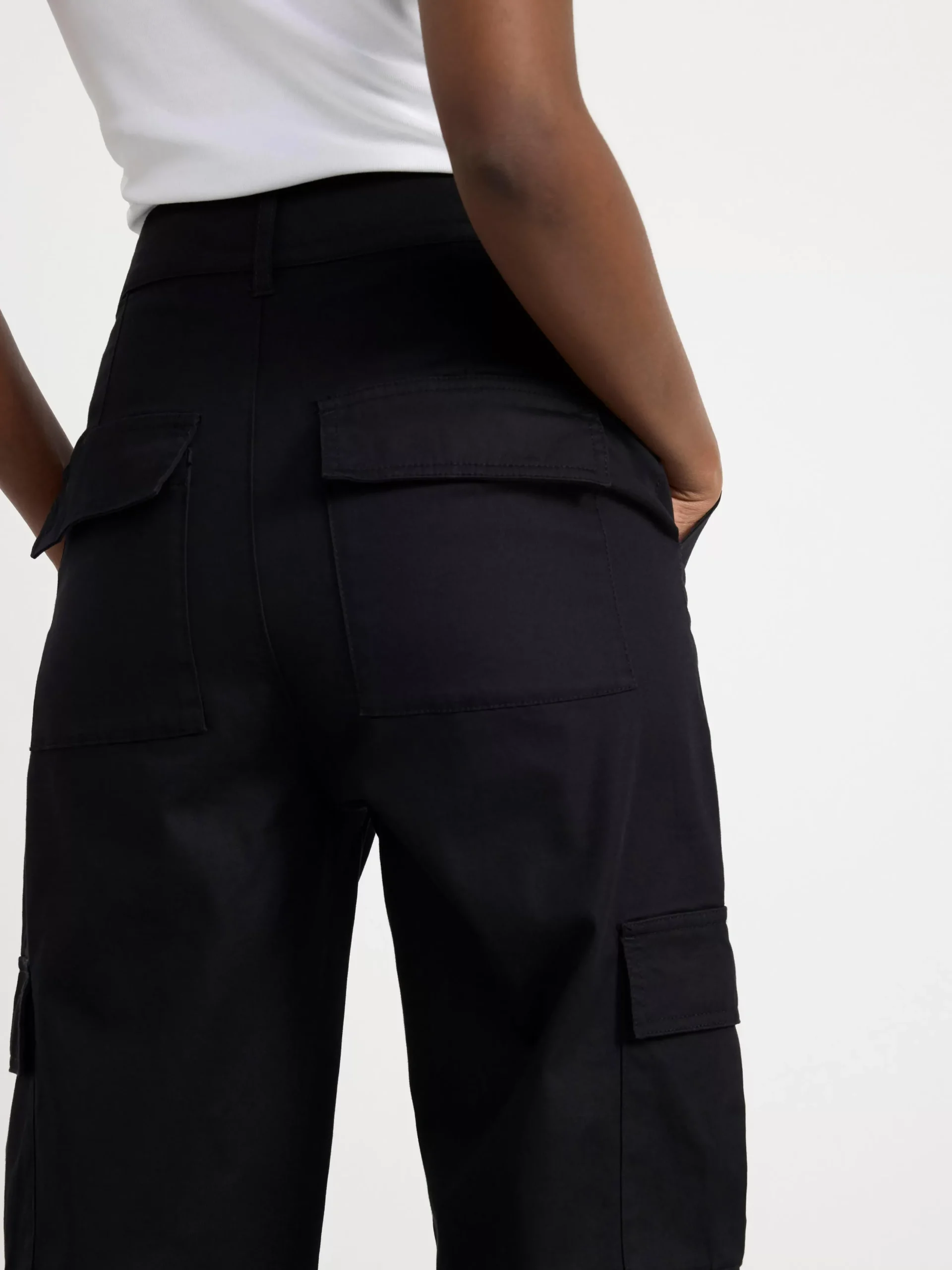 Byxor>Lindex Cargobyxa Med Hog Midja Black