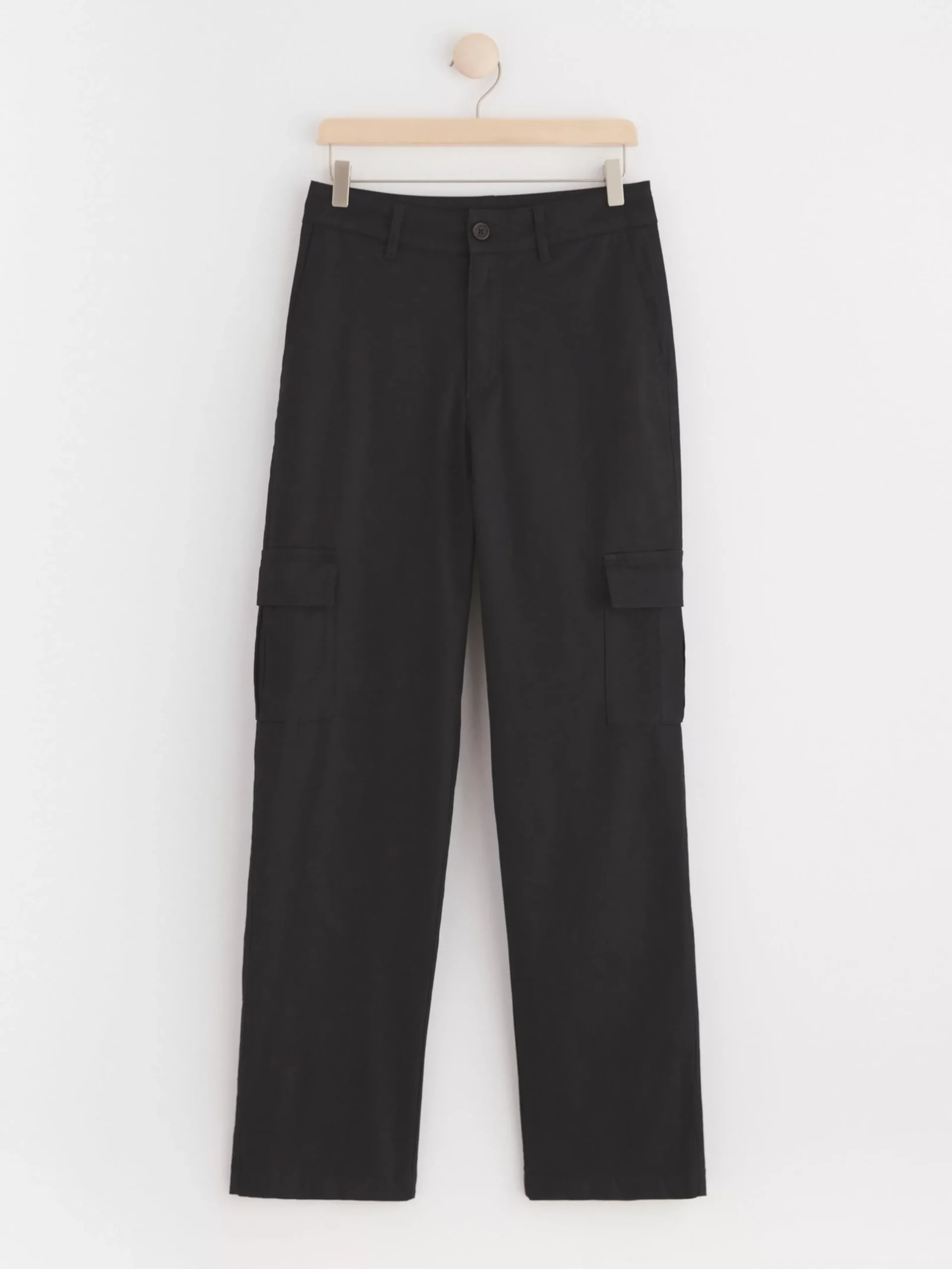 Byxor>Lindex Cargobyxa Med Hog Midja Black