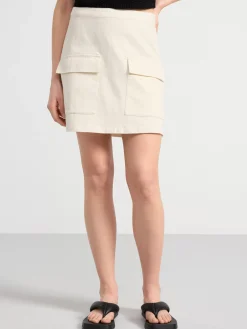 Kjolar>Lindex Cargominikjol Off White