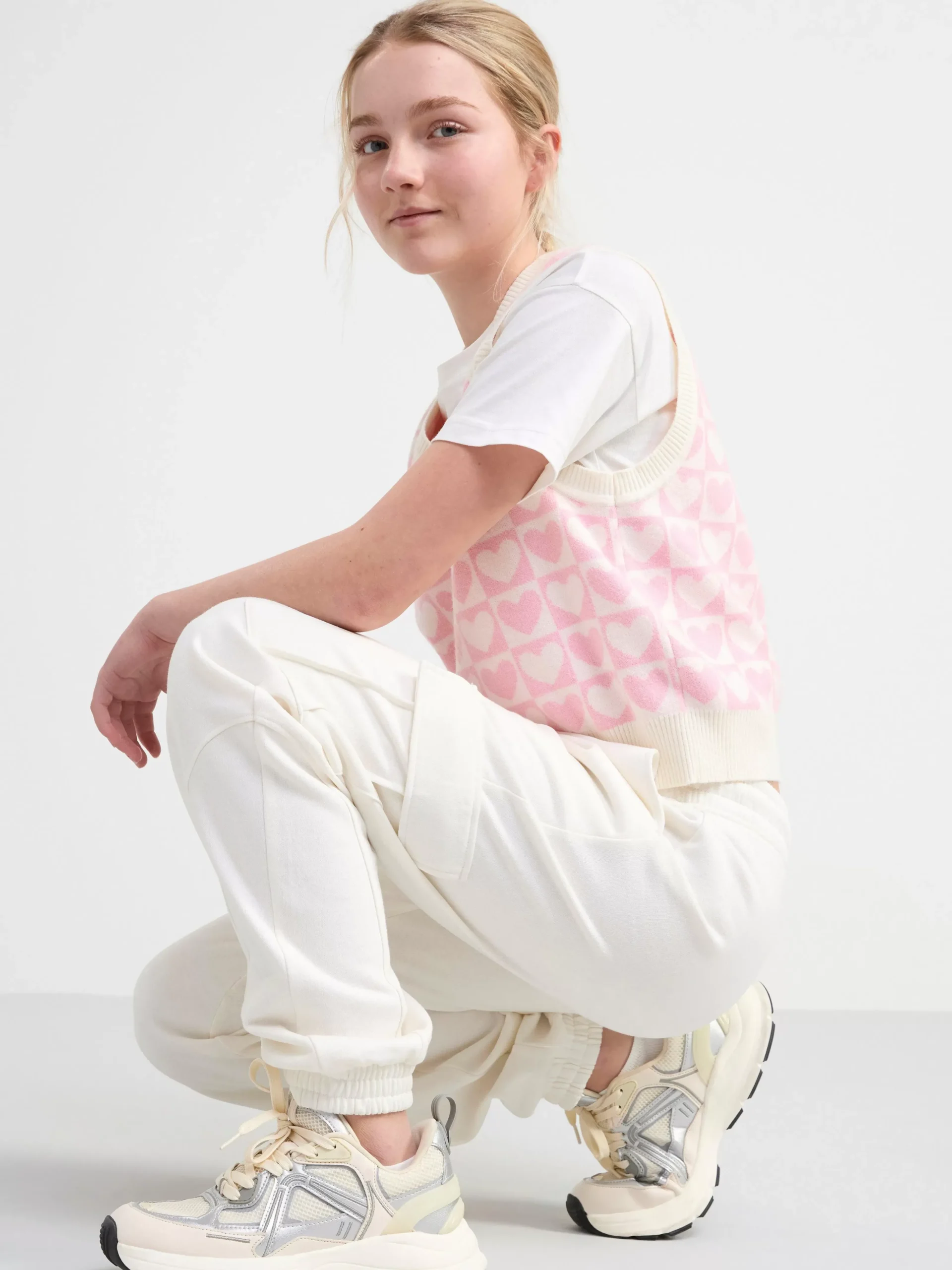 Byxor & Leggings>Lindex Cargo-Mjukisbyxa Med Borstad Insida Off White