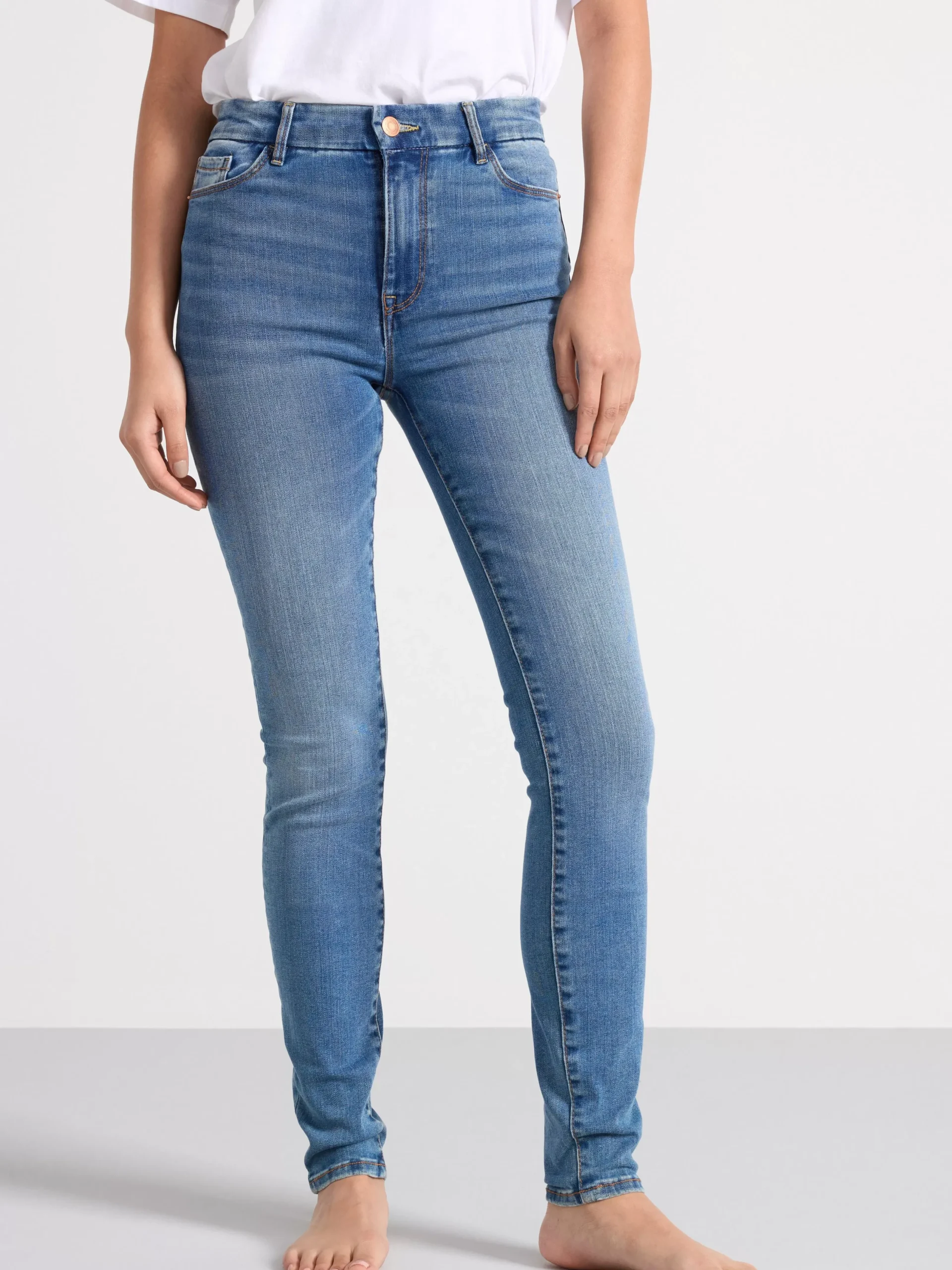 Jeans>Lindex Clara Curve Superstretchiga Jeans Med Hog Midja Denim