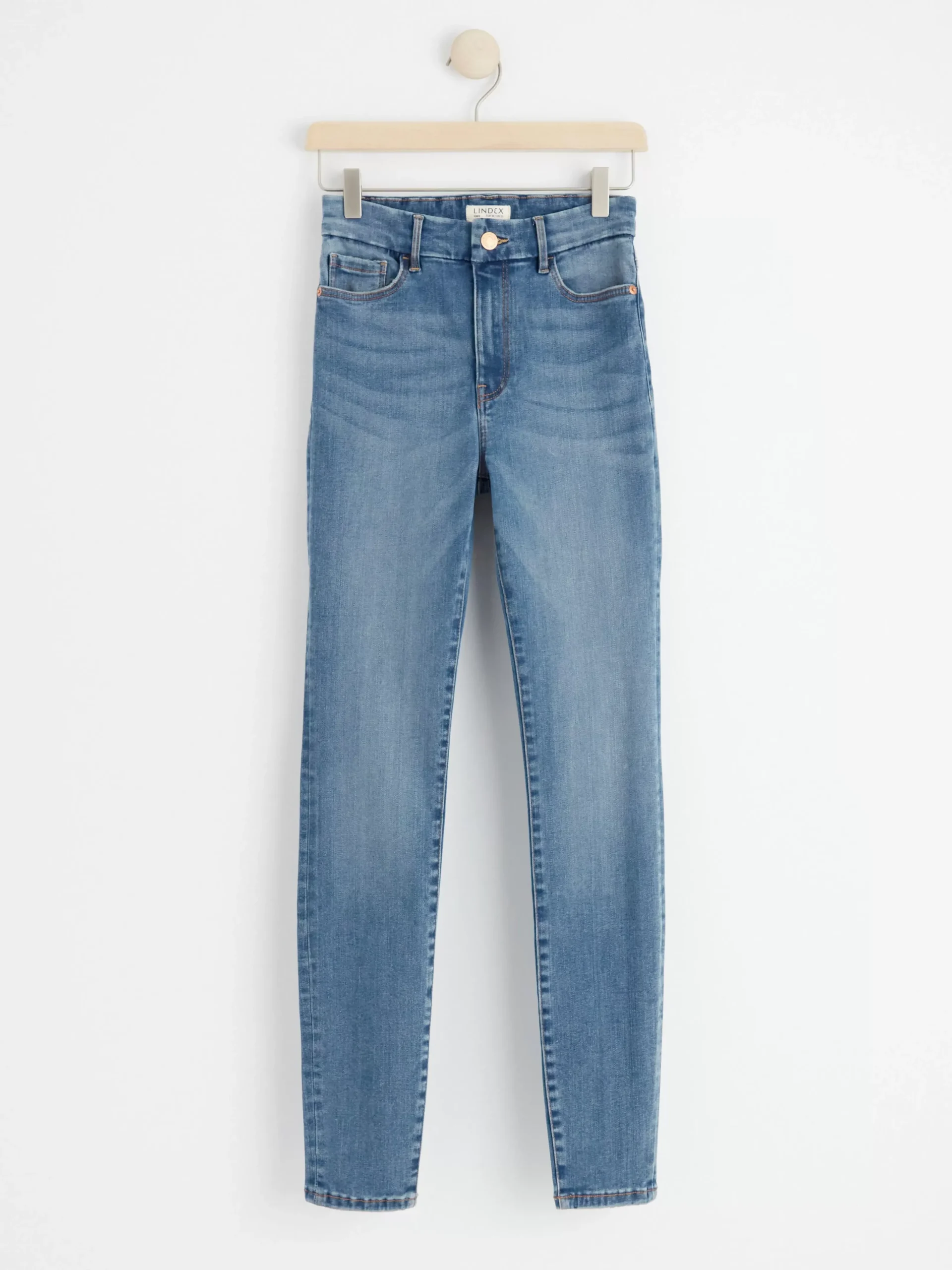 Jeans>Lindex Clara Curve Superstretch-Jeans Med High Waist Denim