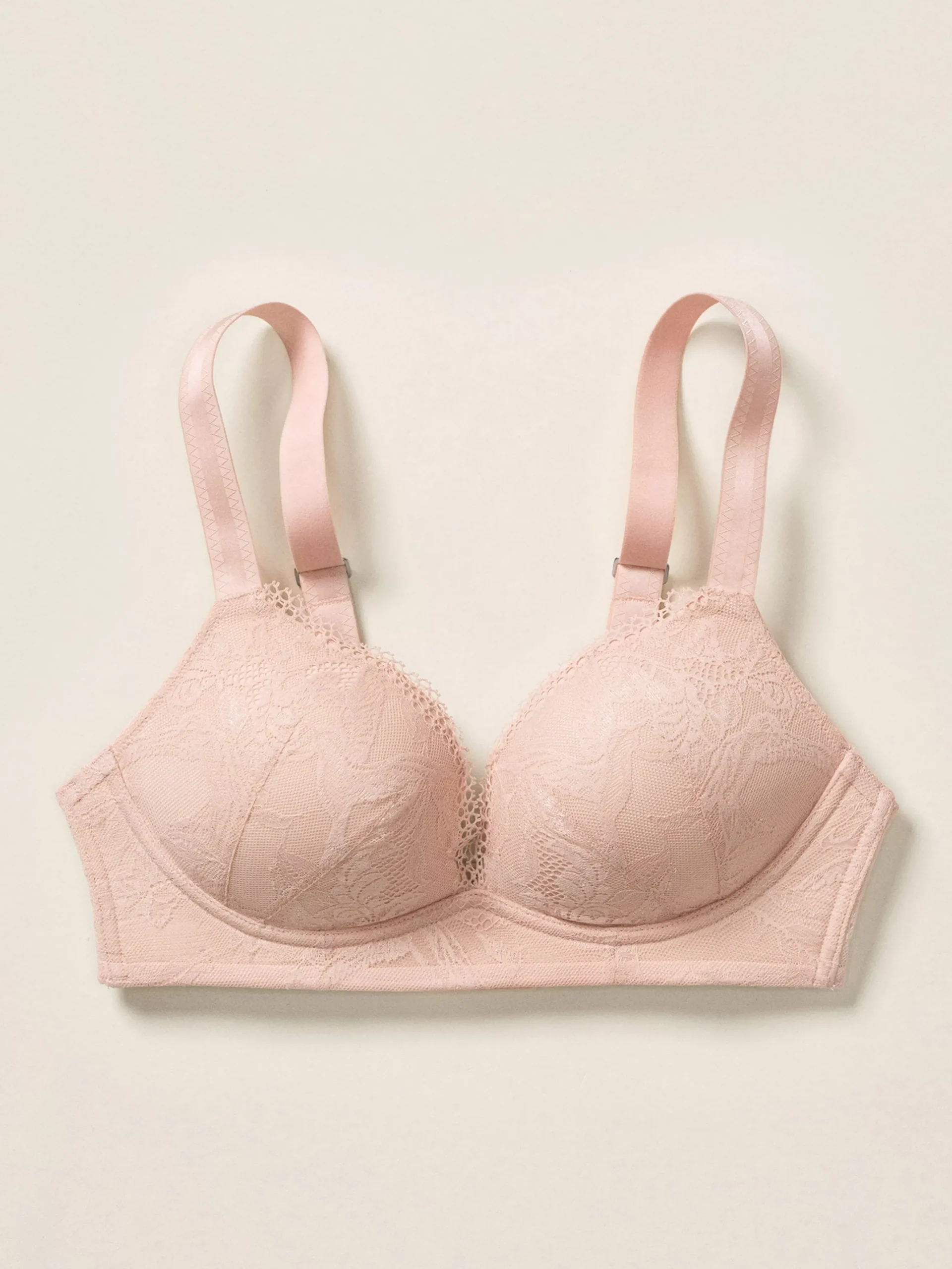 Bh>Lindex Closely - The Lace Wirefree Bra Dusty Pink