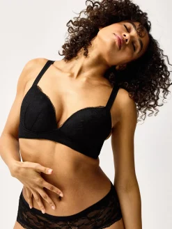 Bh>Lindex Closely - The Lace Wirefree Bra Black