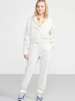 Tröjor & Cardigans>Lindex Croppad Hoodie Med Dragkedja Light Grey Melange