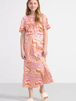 Toppar & T-Shirts>Lindex Croppad Satinblus Light Orange