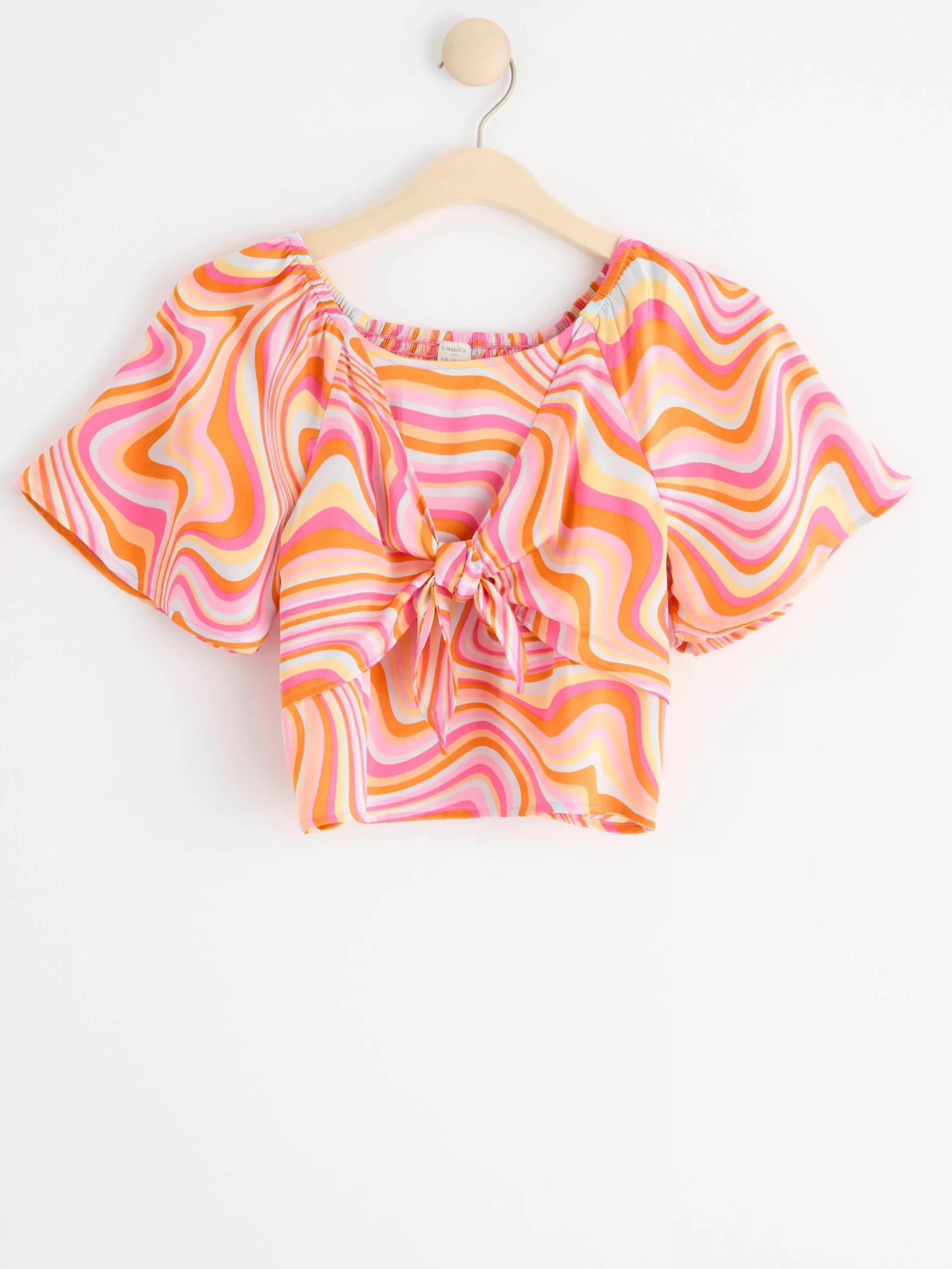 Toppar & T-Shirts>Lindex Croppad Satinblus Light Orange