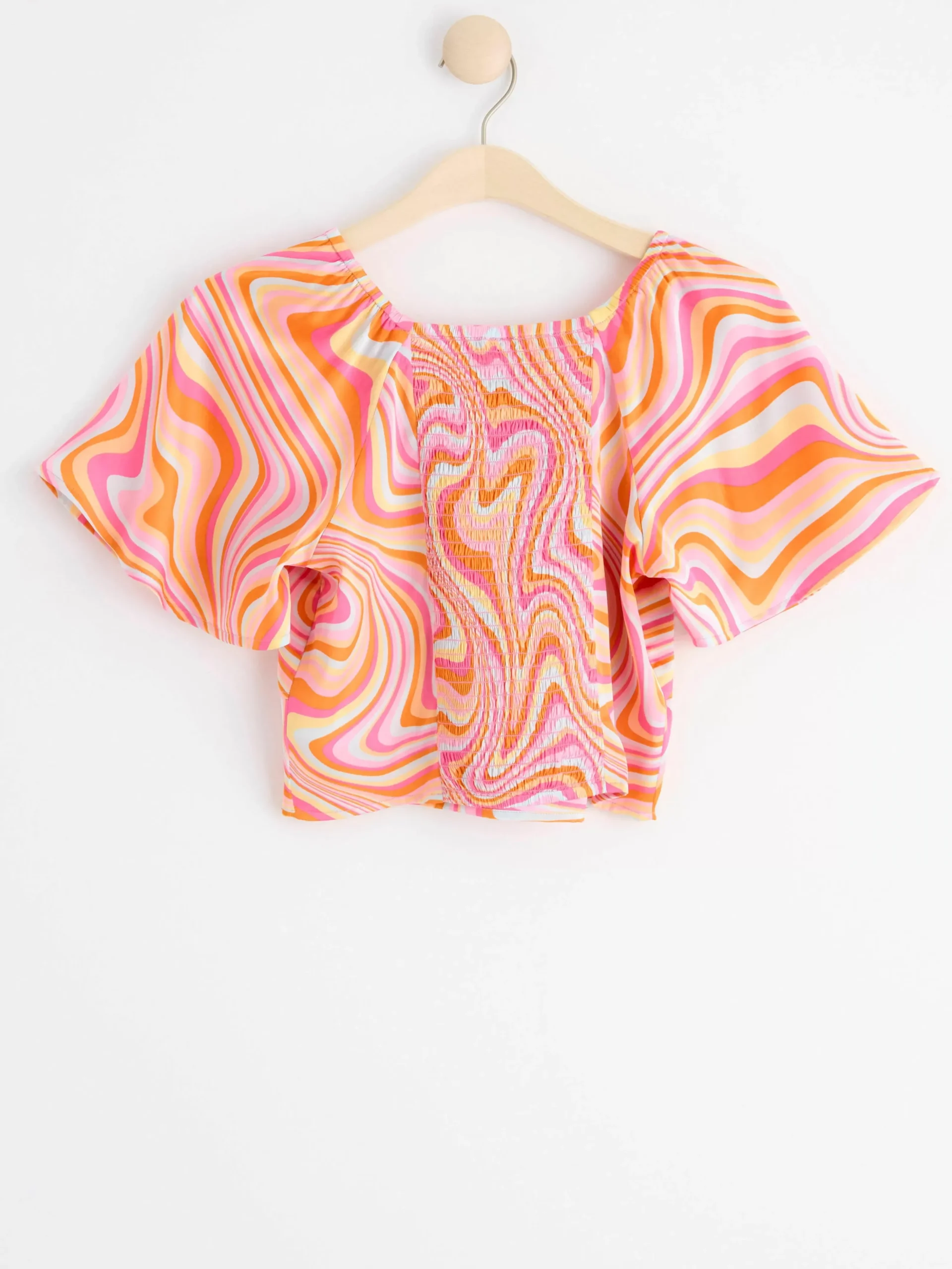 Toppar & T-Shirts>Lindex Croppad Satinblus Light Orange