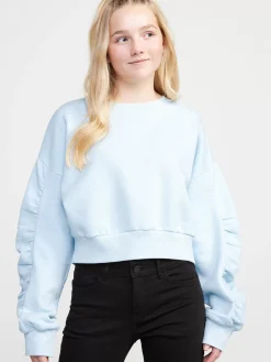 Tröjor & Cardigans>Lindex Croppad Sweatshirt Light Blue