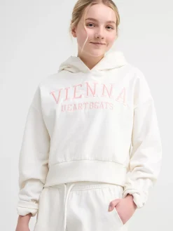 Tröjor & Cardigans>Lindex Croppad Sweatshirt Med Borstad Insida Off White
