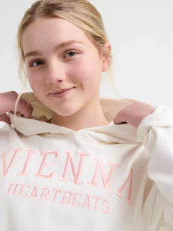 Tröjor & Cardigans>Lindex Croppad Sweatshirt Med Borstad Insida Off White
