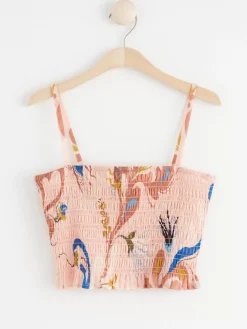 Blusar & Skjortor>Lindex Croppad Topp Med Smock Light Pink